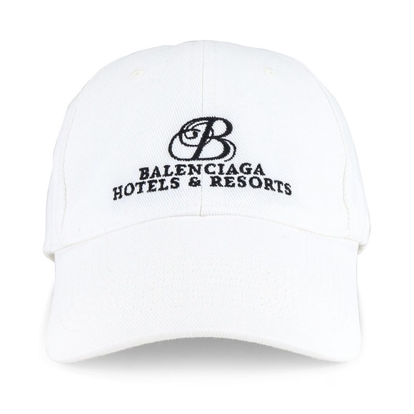Balenciaga White Hat with Black Embroidery
